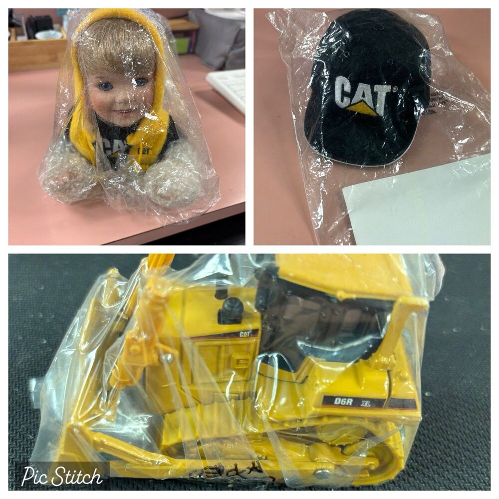 Vintage Danbury Mint "Little Ryan" Caterpillar Porcelain Doll w/ Bulldozer NIB